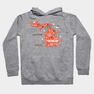 Michigan Illustrated Map Hoodie